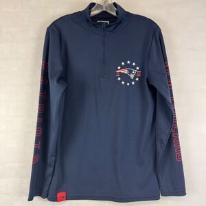 NFL New England Patriots Quarter‎ Zip Pullover Man's Small Navy Team Apparel